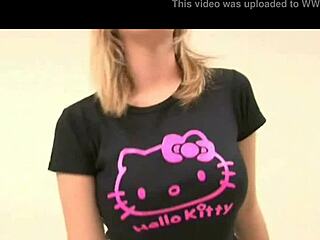 Teenager with big tits sucking penis and blowing cock