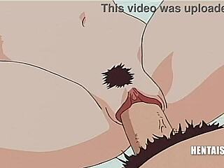 Hentai character gets titty fucked hard