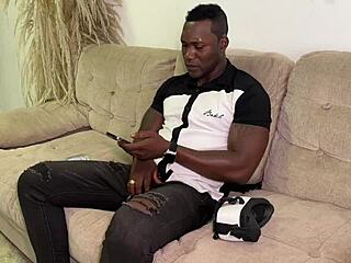 Big-cocked black guy watches two Colombian girls in VR before fucking them.