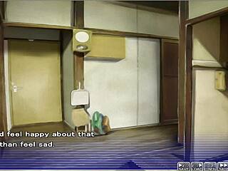 apartment of love ep 9 involves watching through a peeping hole in cartoon hentai anime game.