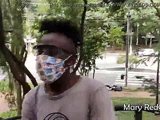 Redhead Wife Caught Masturbating Publicly Sucks Young Studs