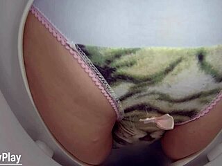 Piss in Panties Wetting on Toilet Bowl Cam