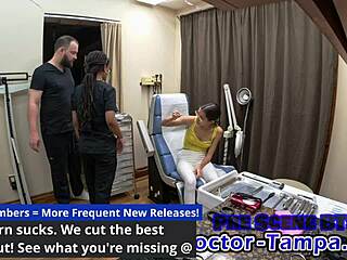 Doctor Tampa Examines Virgin Orphan Aria Nicole in Latex Gloves