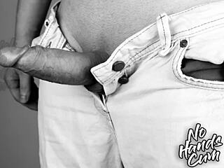 Vintage Retro Guy Strokes Huge Cock in Sports Scene