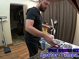 Doctor Tampa Examines Virgin Orphan Aria Nicole in Latex Gloves