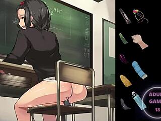 Check out this fun school scene with no pants exposure in the anime game