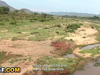 African hottie enjoys a suggestive encounter with her boyfriend in the park