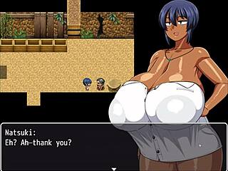 Steamy 3D hentai game with tanned big-boobed Natsuki