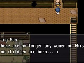 tanned girl natsuki enjoys a naked bath in the hentai game after chatting with perverted villagers