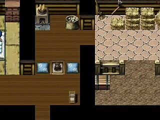 tanned girl natsuki enjoys a naked bath in the hentai game after chatting with perverted villagers