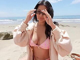 Cami Strella Sucks Cock at Nude Beach!