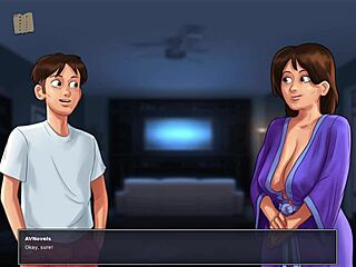 Does brunette milf tease in summertime saga game?