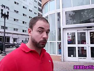 Petite teen 18+ gets doggystyled with huge cock after blowjob