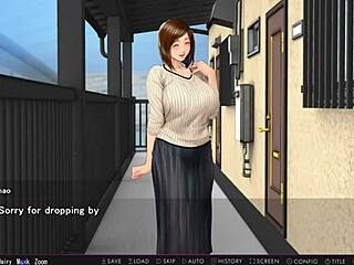 Big-boobed housewife cheats with another man in anime