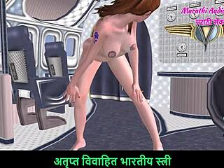 Cute Girl Poses Nude In Airplane 3D Cartoon