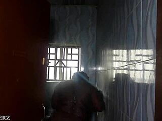 Old comedy man sneaks bathroom fuck with wife while husband sleeps