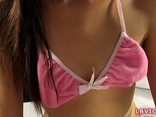 Teen ladyboy Sugas bent over for hard POV fucking.