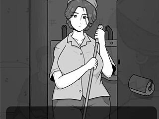 Cheating Milf Janitor Seduces Shy Boy in Public Bathroom