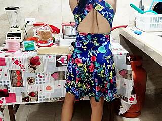 Beautiful Latina stepdaughter left alone at home is touched all over by her father-in-law before doggystyle sex