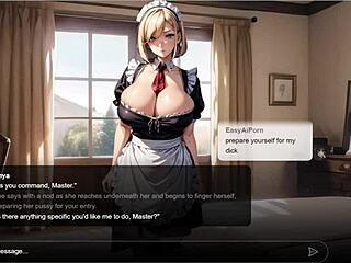 Erotic Story: Obedient Big Tits Blonde Maid Anya Ai in Sexting Roleplay