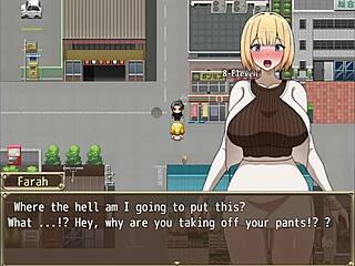 Farah the cute blonde hero gets trapped on roof, sucking big tits and ass in bold hentai fetish.