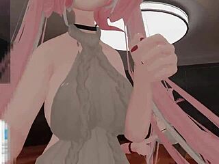 this catgirl gets vibed and fucked by big cocks till she squirts