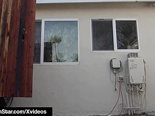 Busty Siri Pornstar slams peeping Tom in steamy 4-way action