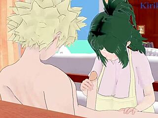 inko midoriya and katsuki bakugo have intense sex in my hero academia hentai