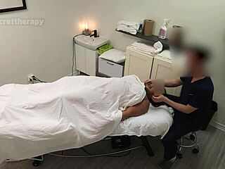 Young black student enjoys a special massage session