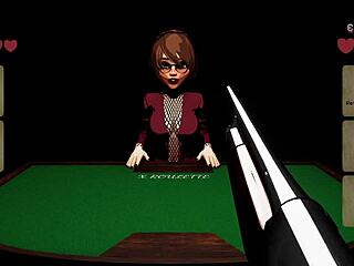 Redhead smokes cigarette fucks big cock.