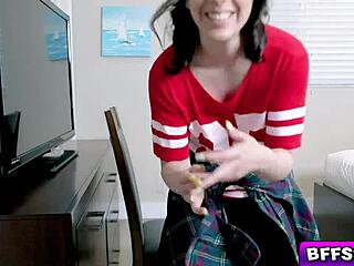 Horny Teens Take Turns with Strap On and Pussy Licking