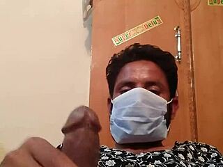 Hot Gay Masturbation in Wife’s Silk Gown