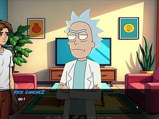 Uh, Morty's sister squirts hard in shower, like, total mess in hentai game ep 1!