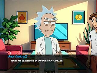 Uh, Morty's sister squirts hard in shower, like, total mess in hentai game ep 1!