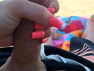 Getting Him Off on Public Beach