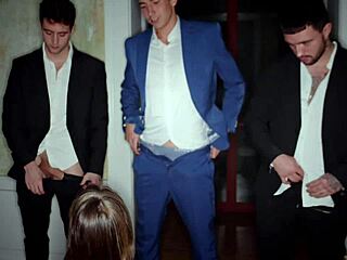 Gangbang 3 vs 1: Spanish Brothers Destroy Talia's Holes with Blowjob, Big Ass, and Swallow