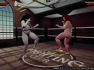 3D game with a catfight and oral sex between two female fighters Draka II and Rockie II