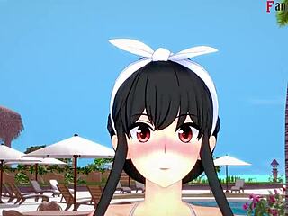 yor forger bikini on pool sex 4 spy x family genshin impact watch full fantasyking3!