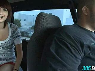 This short redhead teen 18+ got wild, banging hard in a car.