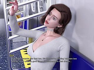 i'm so horny on this train ride with my shaved pussy, playing games and dating anime style with monster cocks and cumshots, cute outfit on my fat curvy boobs