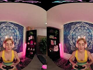 Vrallure soothing morning petite blonde masturbates with toys