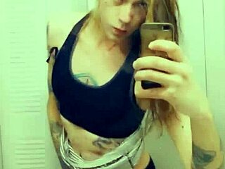 miniskirt tranny loves showing her cock