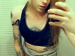 miniskirt tranny loves showing her cock