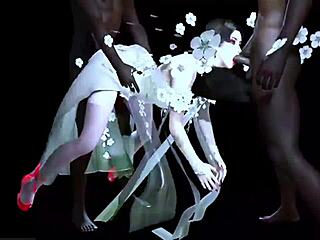 Hey, how do two BBCs slam that big-boobs chick in 3D?