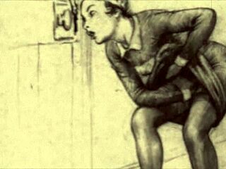 Vintage Erotic Drawings in Classic Cartoon Style