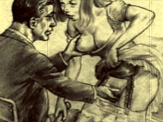Vintage Erotic Drawings in Classic Cartoon Style