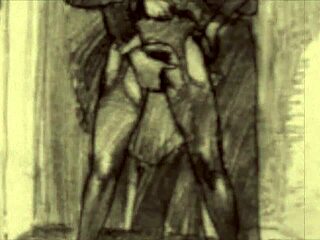 Vintage Erotic Drawings in Classic Cartoon Style