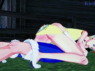 Ulti and Ms. Valentine with Luffy in intense hentai sex.