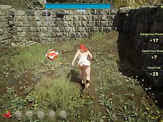 in the hentai game, red riding hood plays sex tag on valentine's day