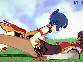 Ganyu, Keqing, Xiangling, and Xinyan engage in intense futanari sex in Genshin Impact hentai